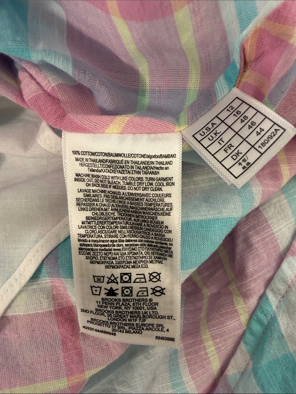 Brooks Brothers Pastel Plaid Button-Front Shirt Dress sz 12 - Picture 10 of 10